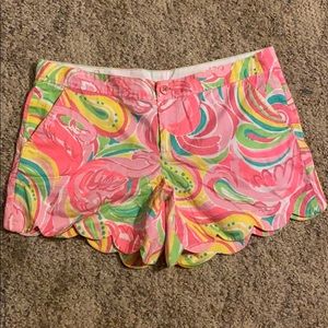 NWOT Lilly flamingo buttercup shorts size 12